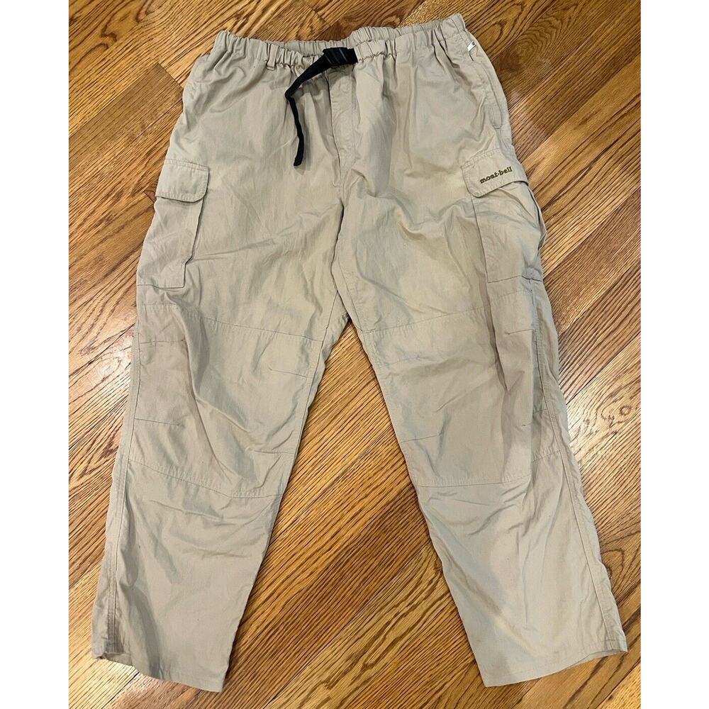 Montbell Lightweight Outdoor Hiking Pants Articulated Knee‎ Mens Size XL Beige